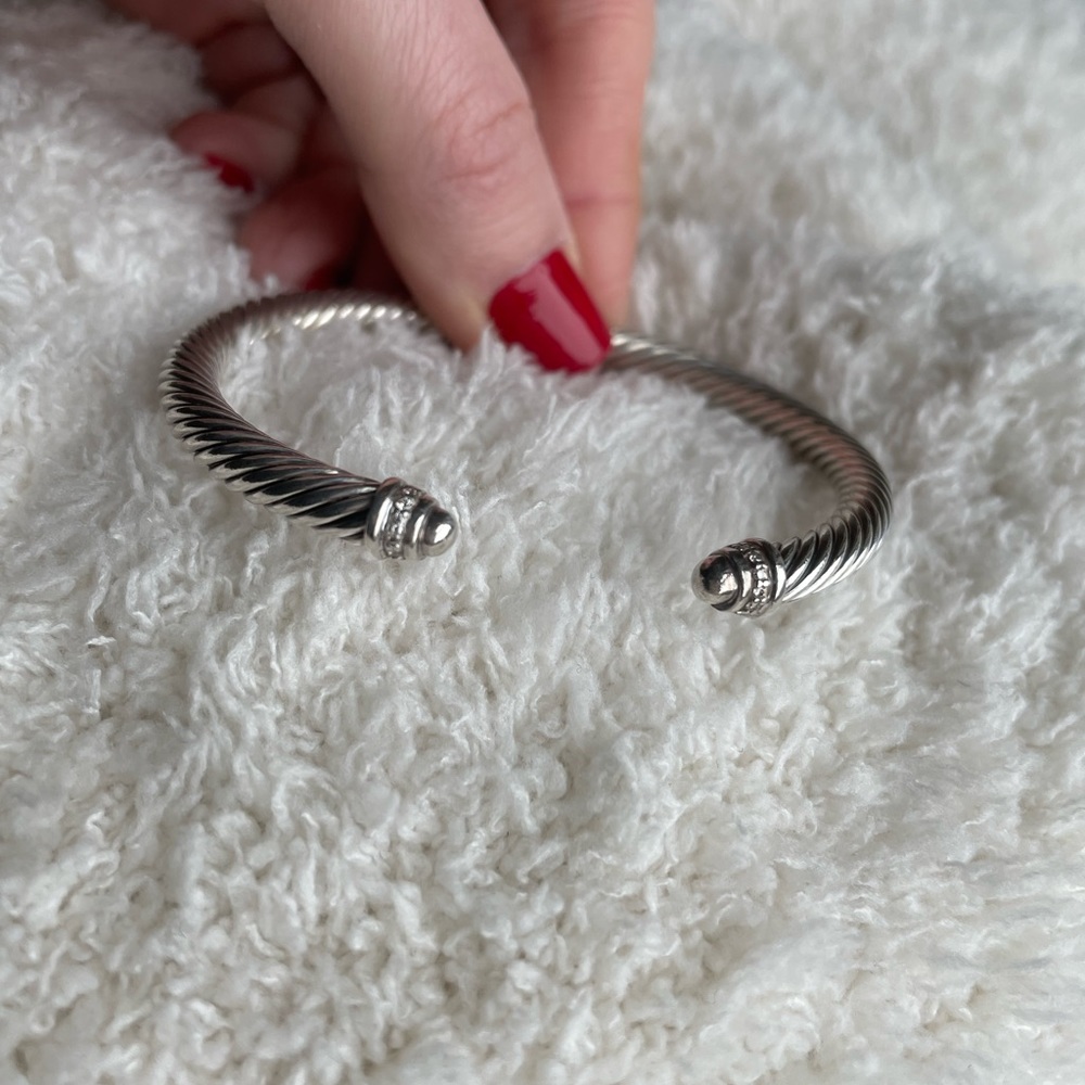 David Yurman Cable Bracelet Silver with Pavè Diamonds